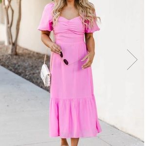 WEDNESDAYS WE WEAR PINK MIDI DRESS